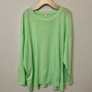NWOT SUNDRY Athletic Crew Tee in Pop Lime, Size 1/Small